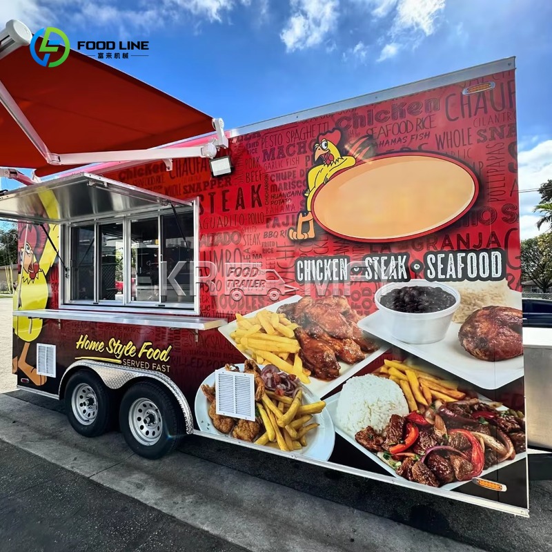 China Food Trailer Cart 4 Whee - Food Snacks Catering ulasan dan harga