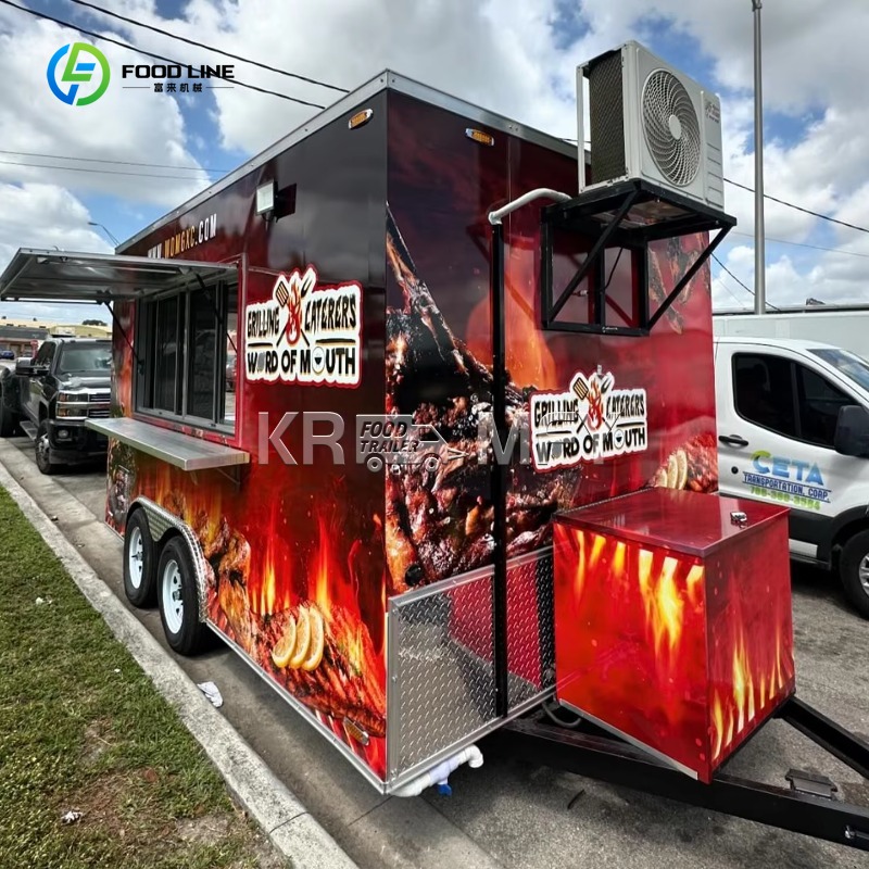 China Food Trailer Cart 4 Whee - Food Snacks Catering ulasan dan harga