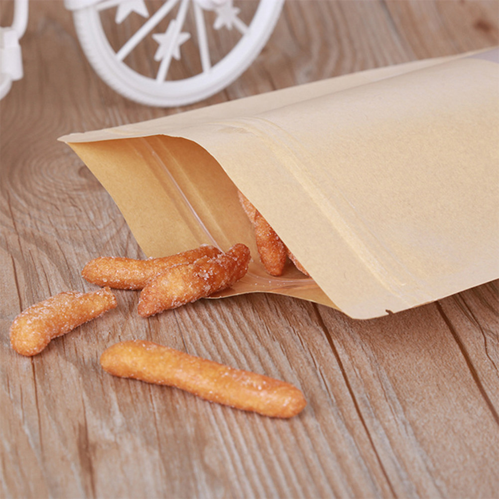 50Pcs Food Grade Kraft Stand U - Food And Snacks ulasan dan harga
