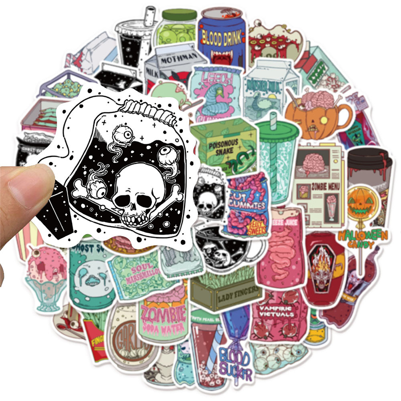 50PCS Zombie Food Stickers Cut - Zombie Snacks ulasan dan harga
