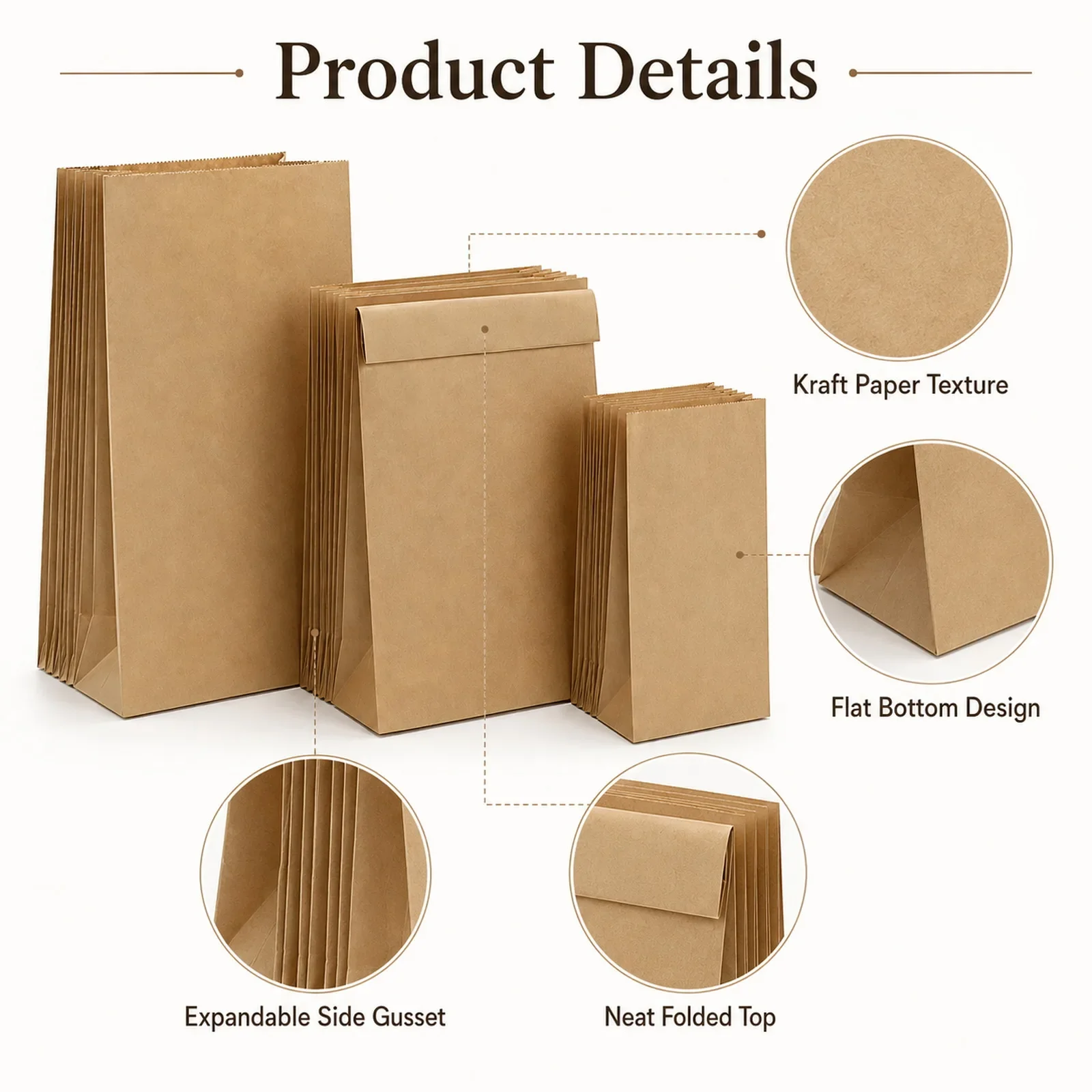 10-30Pcs Small Brown Kraft Pap - Food Snacks Gifts ulasan dan harga