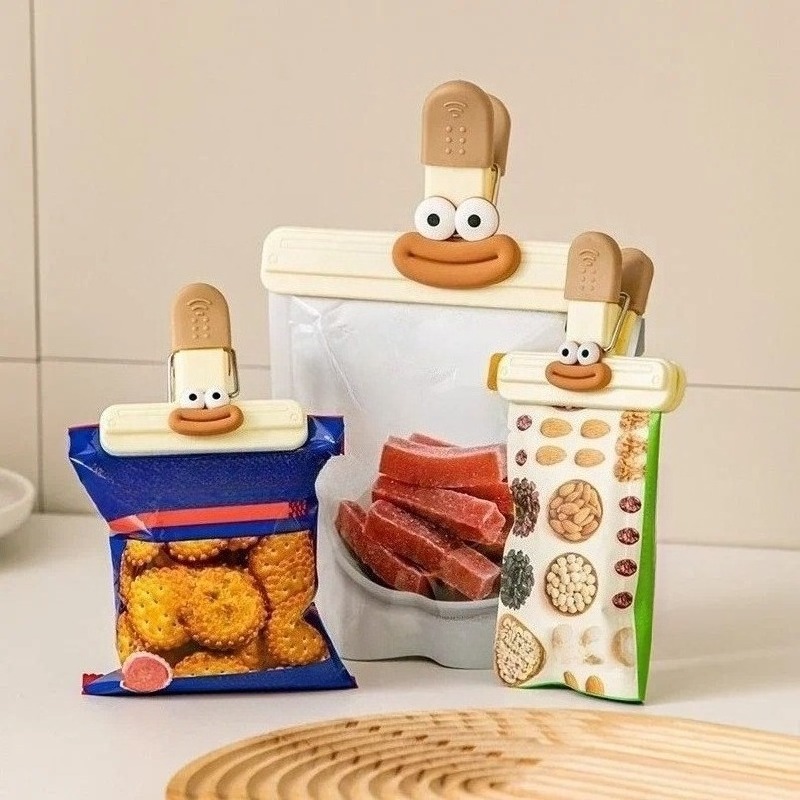 3pcs Creative Face Bag Sealing - Food And Snacks ulasan dan harga
